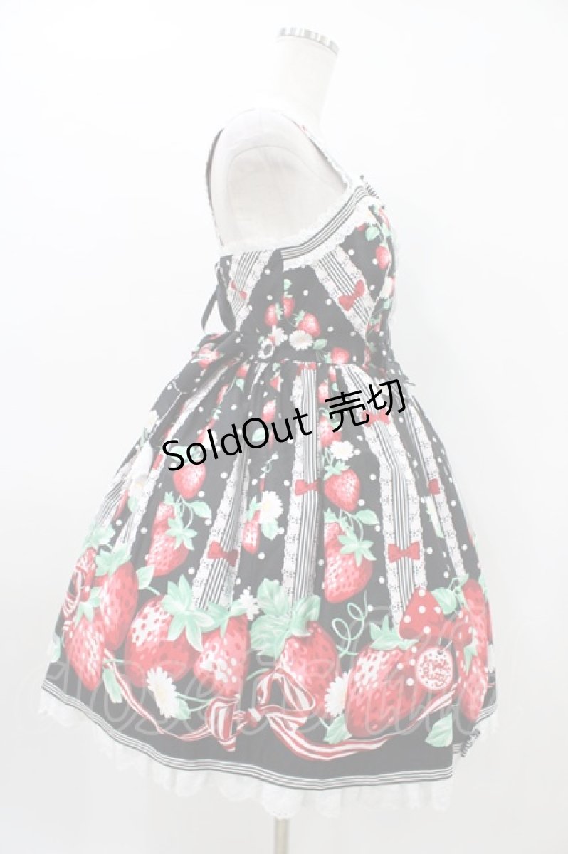 画像3: Angelic Pretty / 摘みたていちごジャンパースカートSet Free ブラック H-26-03-14-015-AP-OP-NS-ZH (3)