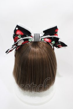 画像7: Angelic Pretty / 摘みたていちごジャンパースカートSet Free ブラック H-26-03-14-015-AP-OP-NS-ZH