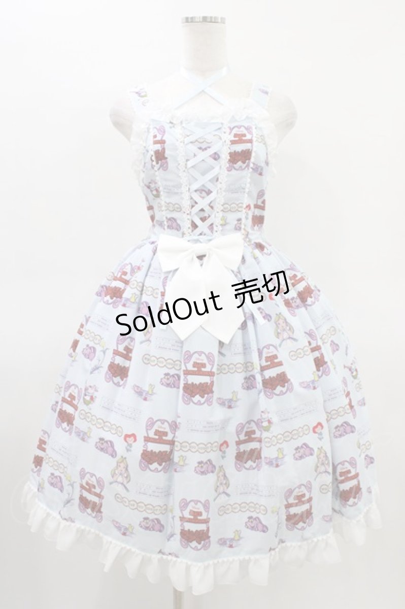 画像1: metamorphose / Disney Alice in Wonderlandジャンパースカートセット サイズ1(通常サイズ) サックス H-26-03-14-016-ME-OP-NS-ZH (1)