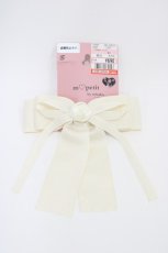 画像1: m petit by misako / TT*AMリボンバレッタ  オフ H-26-03-14-002-LO-AC-NS-ZH (1)