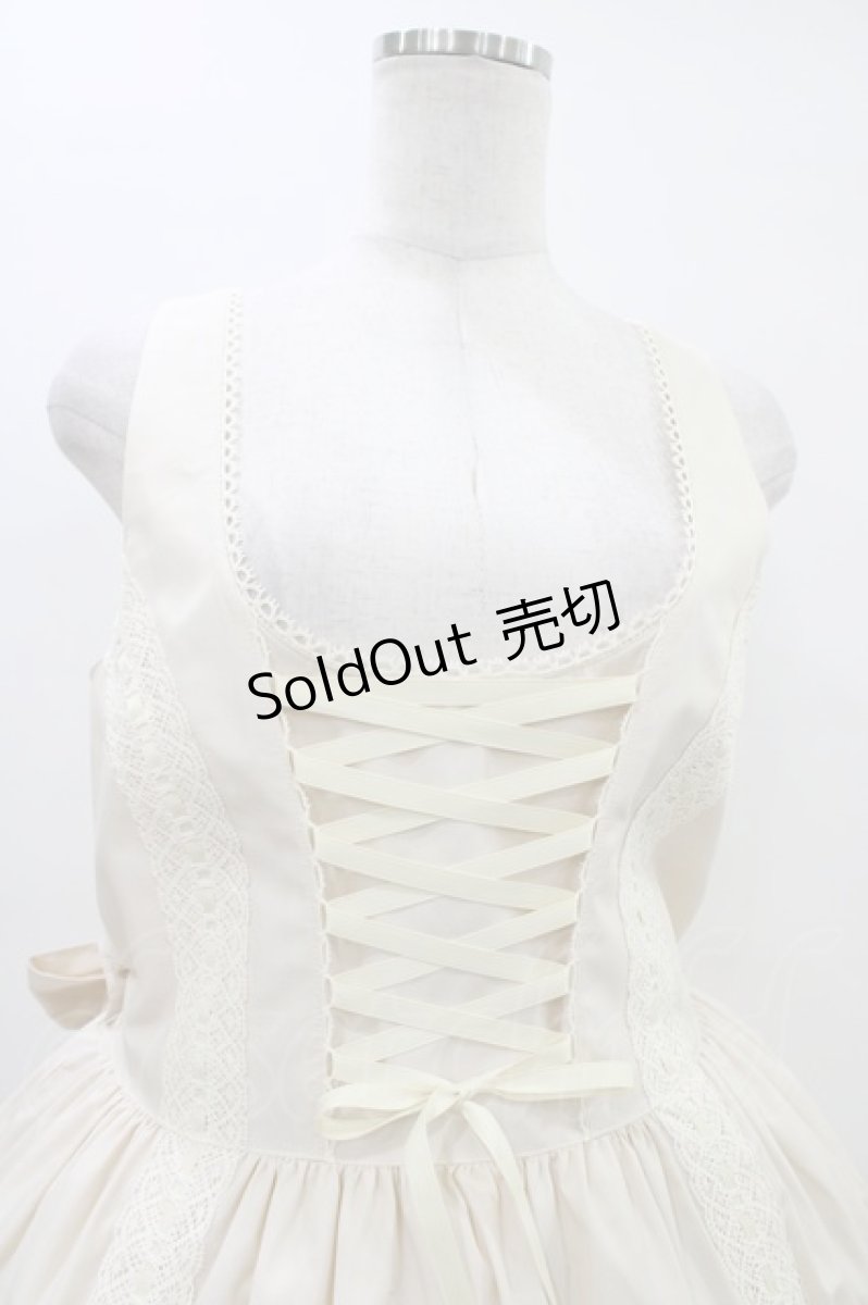 画像4: metamorphose / 【プラスサイズ】木漏れ日のトロイメライ ティアードジャンパースカート プラスサイズ 生成り H-26-03-14-017-ME-OP-NS-ZH (4)