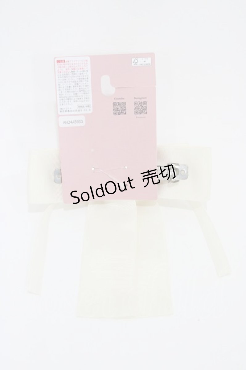 画像2: m petit by misako / TT*AMリボンバレッタ  オフ H-26-03-14-002-LO-AC-NS-ZH (2)