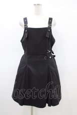 画像1: NieR Clothing / クロス刺繍ジャンパースカート  ブラック H-26-03-15-029-PU-OP-KB-ZH (1)