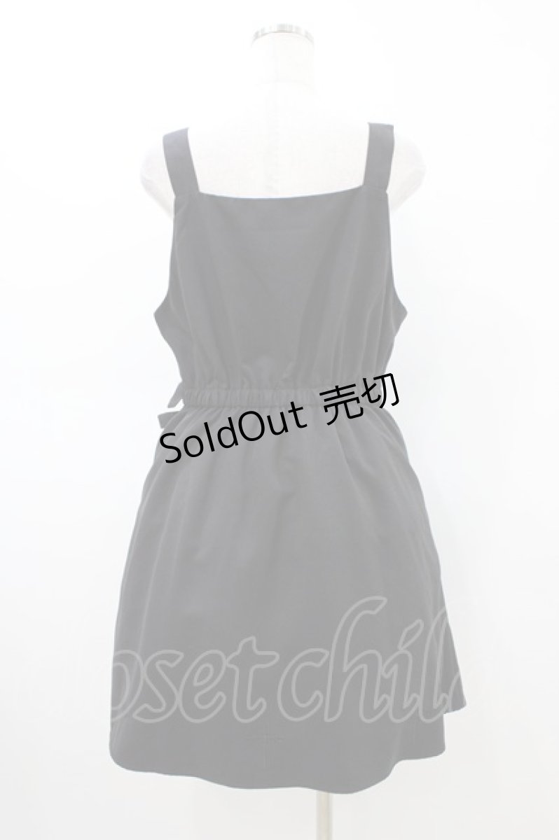 画像2: NieR Clothing / クロス刺繍ジャンパースカート  ブラック H-26-03-15-029-PU-OP-KB-ZH (2)