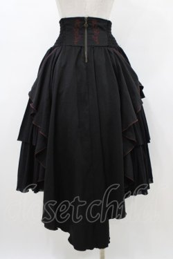 画像2: Ozz oneste / 鳳凰イレギュラーフリルスカート  黒×赤 H-26-03-15-031-OO-SK-KB-ZH