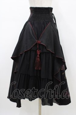 画像3: Ozz oneste / 鳳凰イレギュラーフリルスカート  黒×赤 H-26-03-15-031-OO-SK-KB-ZH