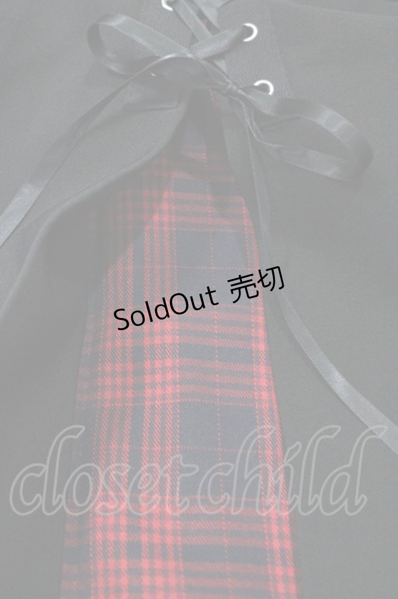 画像3: DARK IN LOVE / Punk rock high waist pleated hiding red plaid mini skirt L ブラック H-26-03-15-036-PU-SK-KB-ZH (3)