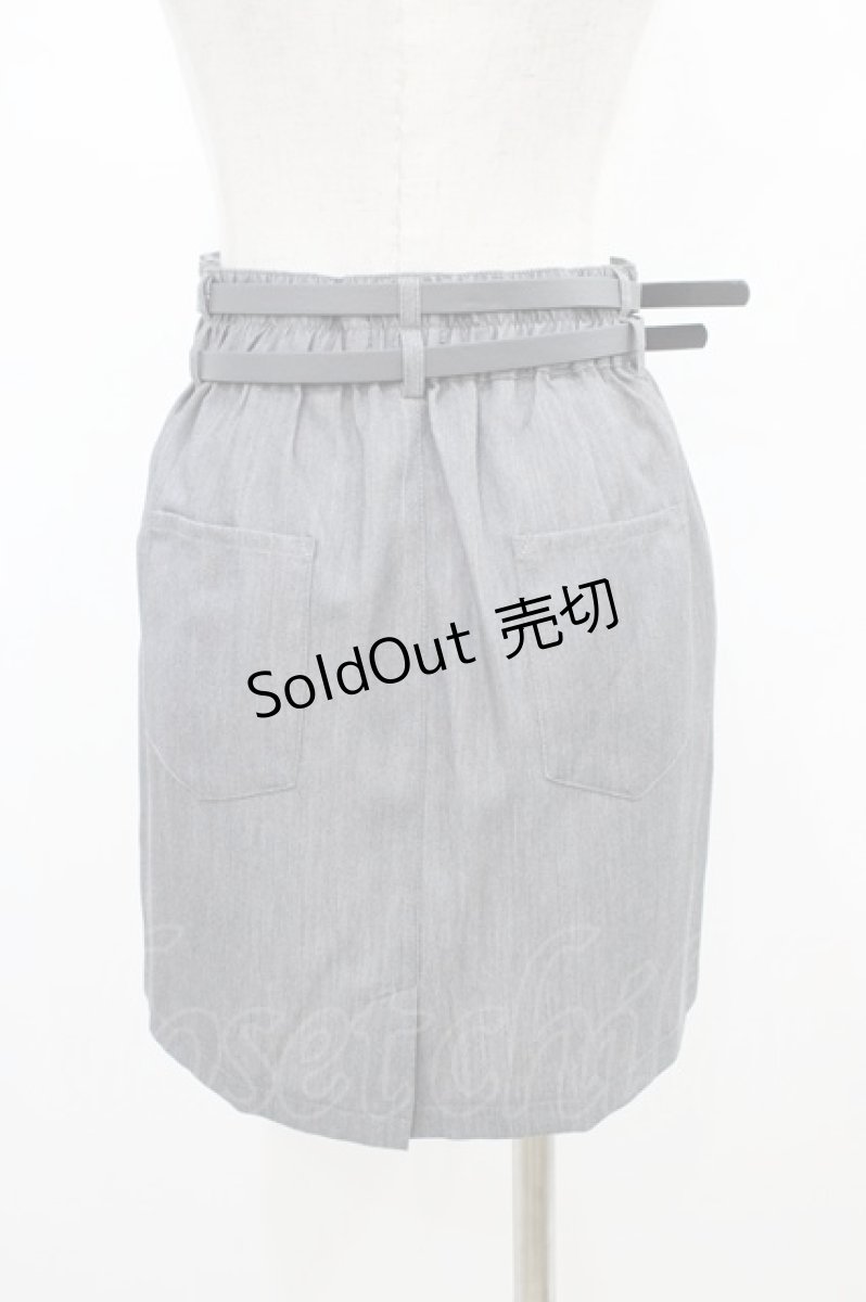 画像2: NieR Clothing / ダブルベルトミニスカート  グレー H-26-03-15-037-PU-SK-KB-ZH (2)