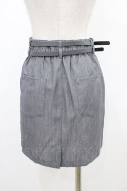 画像2: NieR Clothing / ダブルベルトミニスカート  グレー H-26-03-15-037-PU-SK-KB-ZH