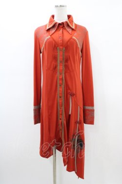 画像1: Ozz oneste / アシメデザインロングシャツ  オレンジ H-26-03-15-038-OO-BL-KB-ZH
