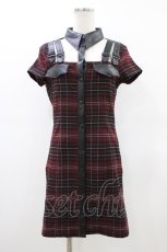 画像1: KILL STAR / チェックシャツワンピース M ボルドー×ブラック H-26-03-15-039-SL-OP-KB-ZH (1)
