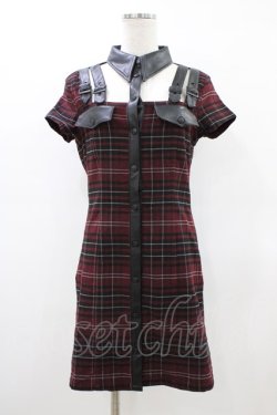 画像1: KILL STAR / チェックシャツワンピース M ボルドー×ブラック H-26-03-15-039-SL-OP-KB-ZH