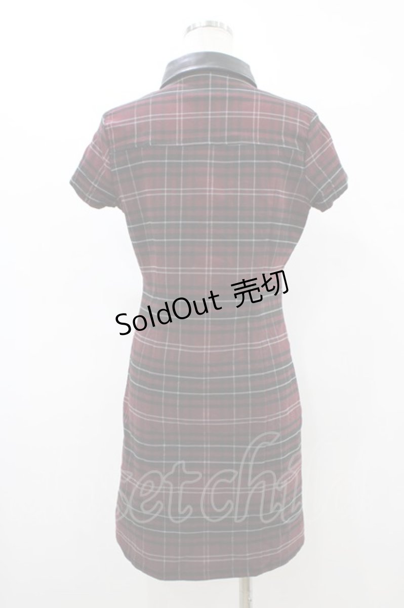 画像2: KILL STAR / チェックシャツワンピース M ボルドー×ブラック H-26-03-15-039-SL-OP-KB-ZH (2)