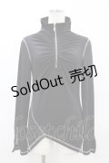 Ozz On / ギャザーハイネックZIPトップス  ブラック H-26-03-15-045-OO-TO-KB-ZH