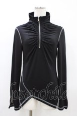 画像1: Ozz On / ギャザーハイネックZIPトップス  ブラック H-26-03-15-045-OO-TO-KB-ZH (1)