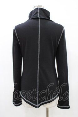 画像2: Ozz On / ギャザーハイネックZIPトップス  ブラック H-26-03-15-045-OO-TO-KB-ZH