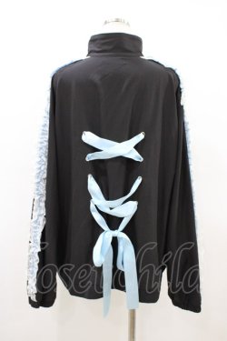 画像2: NieR Clothing / レースフリルZIP OUTER  黒×サックス H-26-03-15-046-PU-JA-KB-ZH