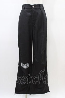 画像1: NieR Clothing / ロゴ刺繍パンツ  黒 H-26-03-15-006-PU-PA-KB-ZH
