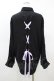 画像2: NieR Clothing / バックレースアップシャツ  黒×ラベンダー H-26-03-15-049-PU-BL-KB-ZH (2)