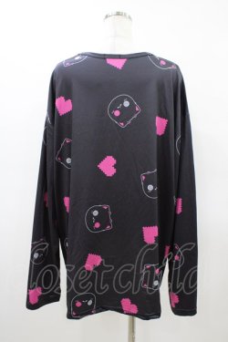 画像2: NieR Clothing / プリントLONG CUTSEW  ブラック×ピンクシエル H-26-03-15-050-PU-TO-KB-ZH