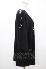画像3: LISTEN FLAVOR / ツートンベショルダーリングアシメトップス  ブラック×ホワイト H-26-03-15-052-PU-TO-KB-ZH (3)