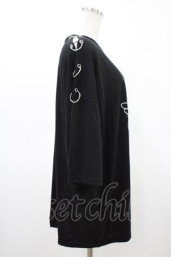 画像3: LISTEN FLAVOR / ツートンベショルダーリングアシメトップス  ブラック×ホワイト H-26-03-15-052-PU-TO-KB-ZH