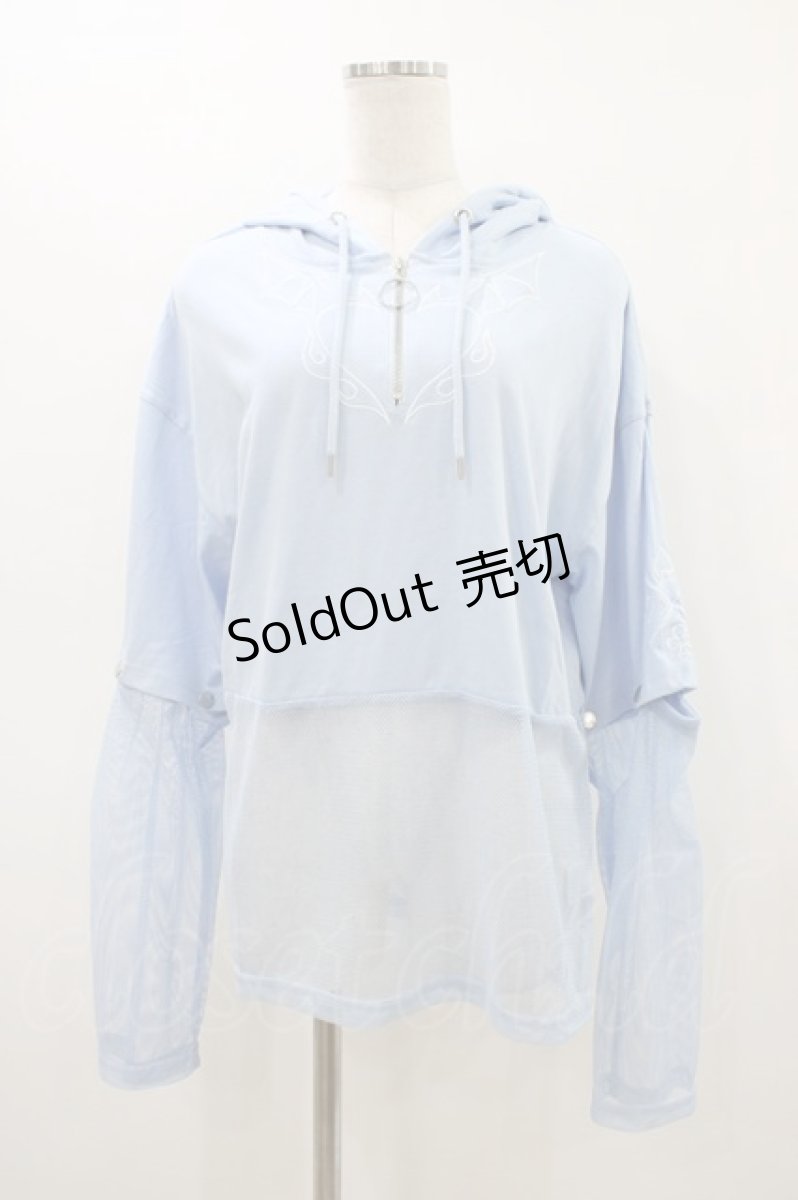 画像1: LISTEN FLAVOR / デビルハート2WAYメッシュ切替パーカー  ライトブルー H-26-03-15-053-PU-TO-KB-ZH (1)