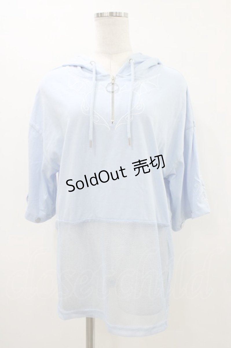 画像3: LISTEN FLAVOR / デビルハート2WAYメッシュ切替パーカー  ライトブルー H-26-03-15-053-PU-TO-KB-ZH (3)