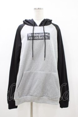 画像1: NieR Clothing / うさ耳フードプルパーカー  黒×グレー H-26-03-15-055-PU-TO-KB-ZH