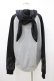 画像2: NieR Clothing / うさ耳フードプルパーカー  黒×グレー H-26-03-15-055-PU-TO-KB-ZH (2)