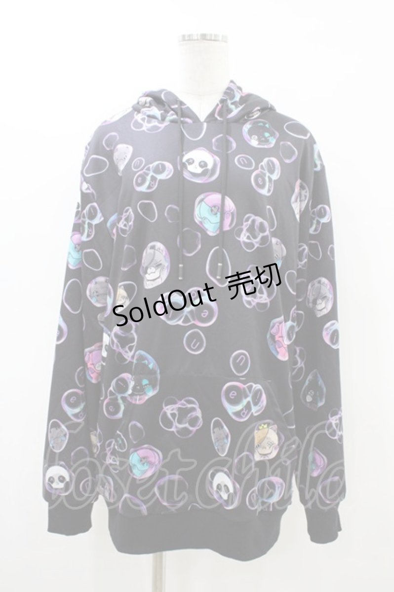 画像1: NieR Clothing / 防寒プリントプルパーカー  黒 H-26-03-15-058-PU-TO-KB-ZH (1)