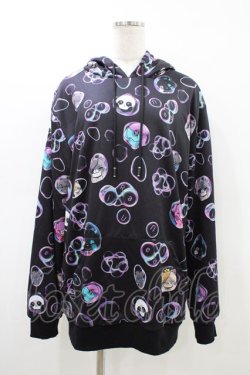 画像1: NieR Clothing / 防寒プリントプルパーカー  黒 H-26-03-15-058-PU-TO-KB-ZH