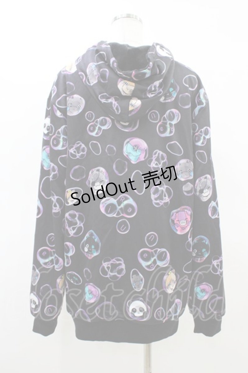 画像2: NieR Clothing / 防寒プリントプルパーカー  黒 H-26-03-15-058-PU-TO-KB-ZH (2)
