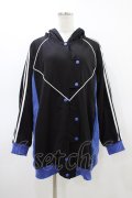 NieR Clothing / 防寒フードブルゾン  黒×青 H-26-03-15-059-PU-JA-KB-ZH