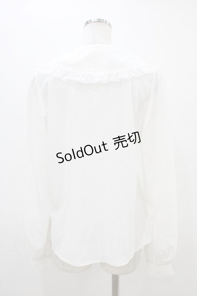 画像2: Secret Honey / レース配色襟ブラウス Free オフ H-26-03-15-1041-CA-BL-NS-ZH (2)