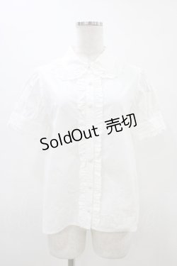 画像1: Ank Rouge / 丸襟ブラウス M オフ H-26-03-15-1042-CA-BL-NS-ZH