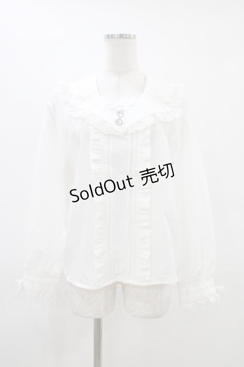 画像1: DearMyLove / 推しリボンテーラードセーラー襟ブラウス M オフ H-26-03-15-1043-EL-BL-NS-ZH (1)