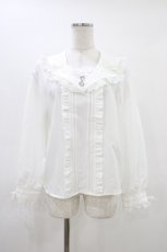 画像1: DearMyLove / 推しリボンテーラードセーラー襟ブラウス M オフ H-26-03-15-1043-EL-BL-NS-ZH (1)