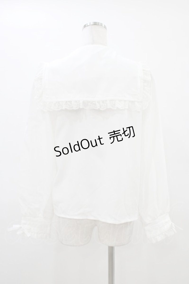 画像2: DearMyLove / 推しリボンテーラードセーラー襟ブラウス M オフ H-26-03-15-1043-EL-BL-NS-ZH (2)