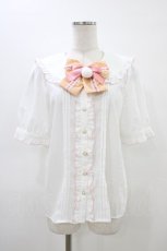 画像1: Amavel / バイカラーメローフリルブラウス Free オフ H-26-03-15-1044-CA-BL-NS-ZH (1)