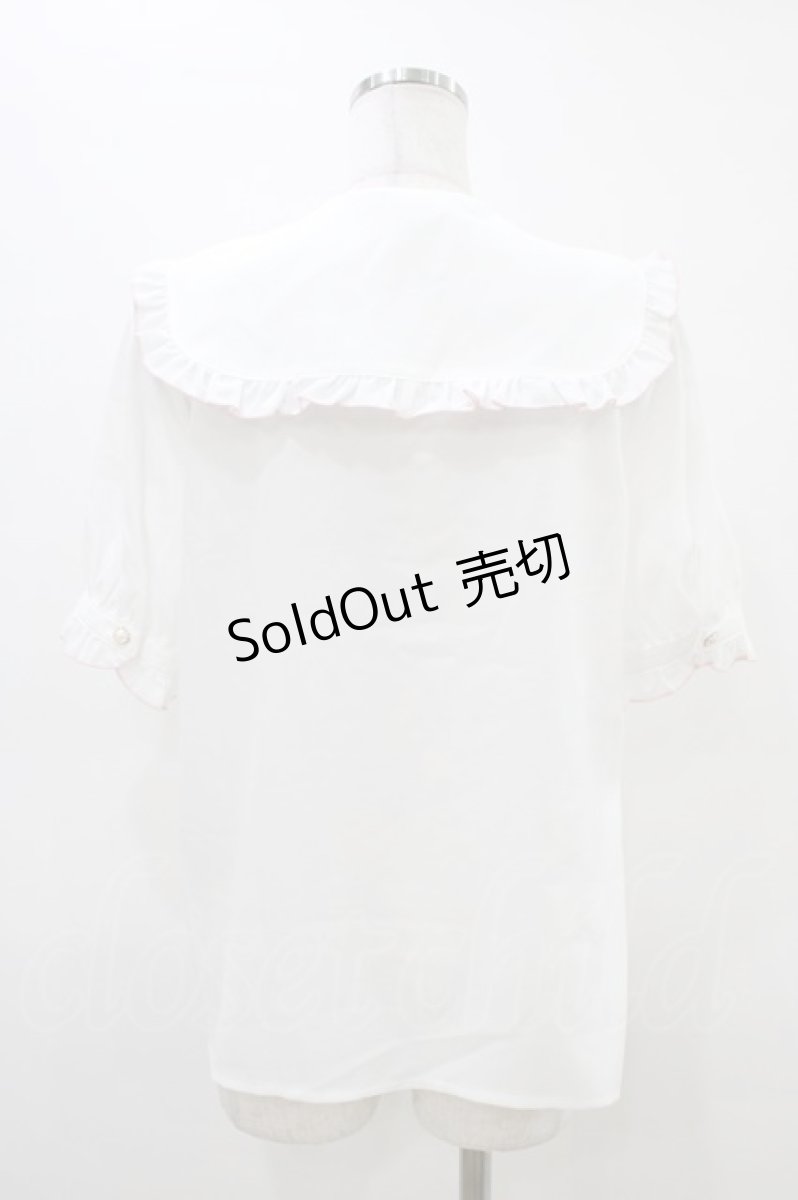 画像2: Amavel / バイカラーメローフリルブラウス Free オフ H-26-03-15-1044-CA-BL-NS-ZH (2)