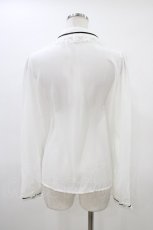 画像2: Secret Honey / ネクタイ付き配色ラインブラウス Free オフ H-26-03-15-1047-CA-BL-NS-ZH (2)