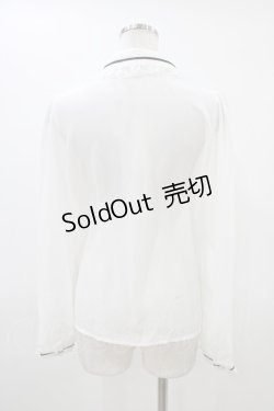 画像2: Secret Honey / ネクタイ付き配色ラインブラウス Free オフ H-26-03-15-1047-CA-BL-NS-ZH