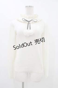 画像1: Ank Rouge / ポンポンフリルニット M オフ H-26-03-15-1050-CA-TO-NS-ZH