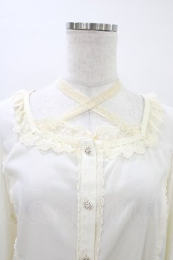 画像3: axes femme kawaii / はしごレース使いフレアスリーブブラウス M アイボリー H-26-03-15-1051-AX-BL-NS-ZH