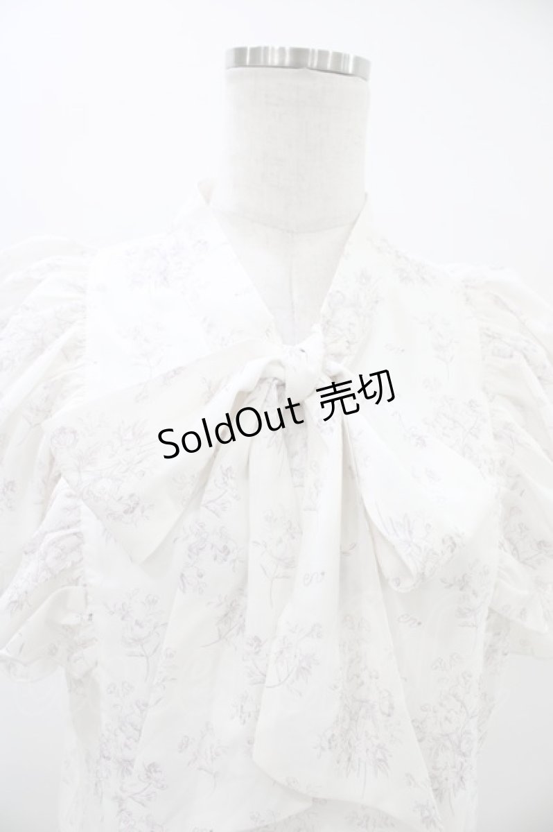 画像3: evelyn / 肩フリル花柄ブラウス Free オフ H-26-03-15-1052-LO-BL-NS-ZH (3)