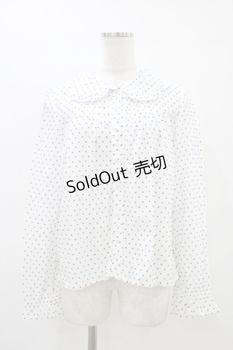 画像1: Nile Perch / ドットフリルブラウス Free オフ/ブルー H-26-03-15-1054-LO-BL-NS-ZH (1)