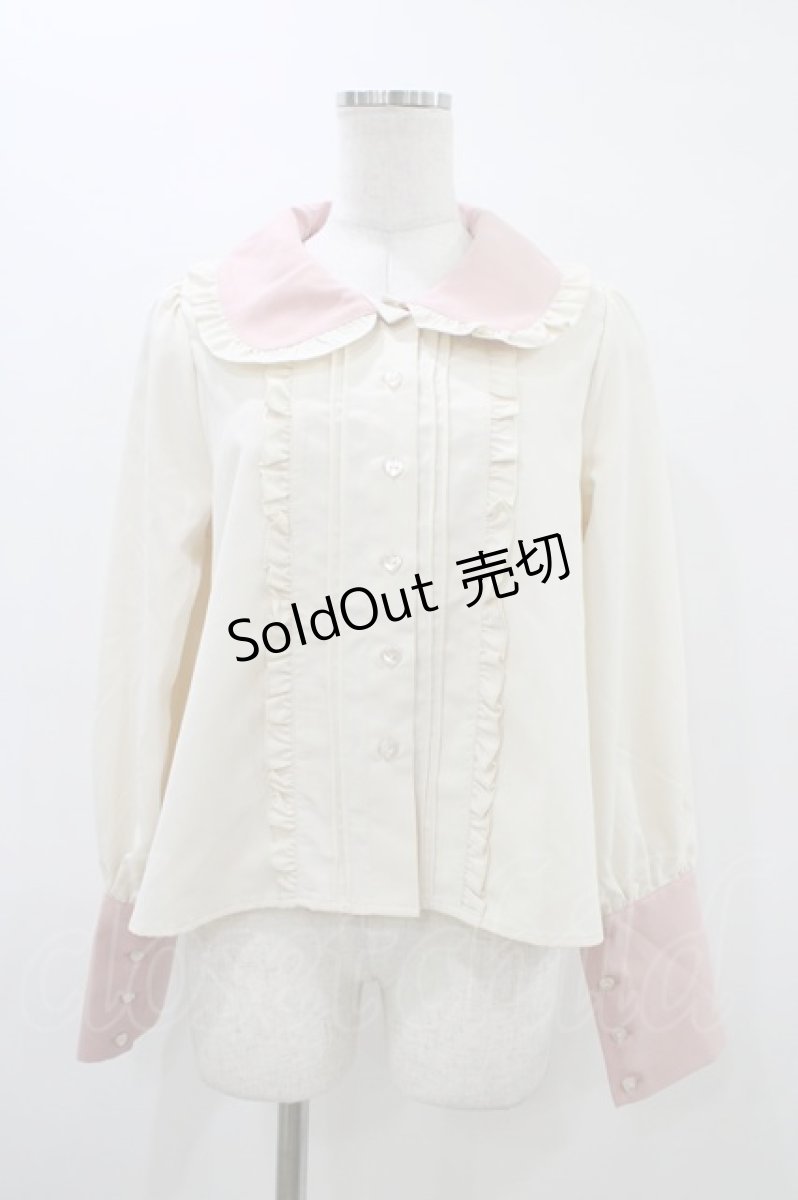 画像1: CHIP CLIP / 五月アイ/Cheese Bear/AIピンタックブラウス L アイボリー×ピンク H-26-03-15-1055-PU-BL-YZ-ZH (1)