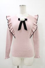 画像1: Secret Honey / ポンポンリボンニット Free ピンク H-26-03-15-1058-CA-TO-NS-ZH (1)