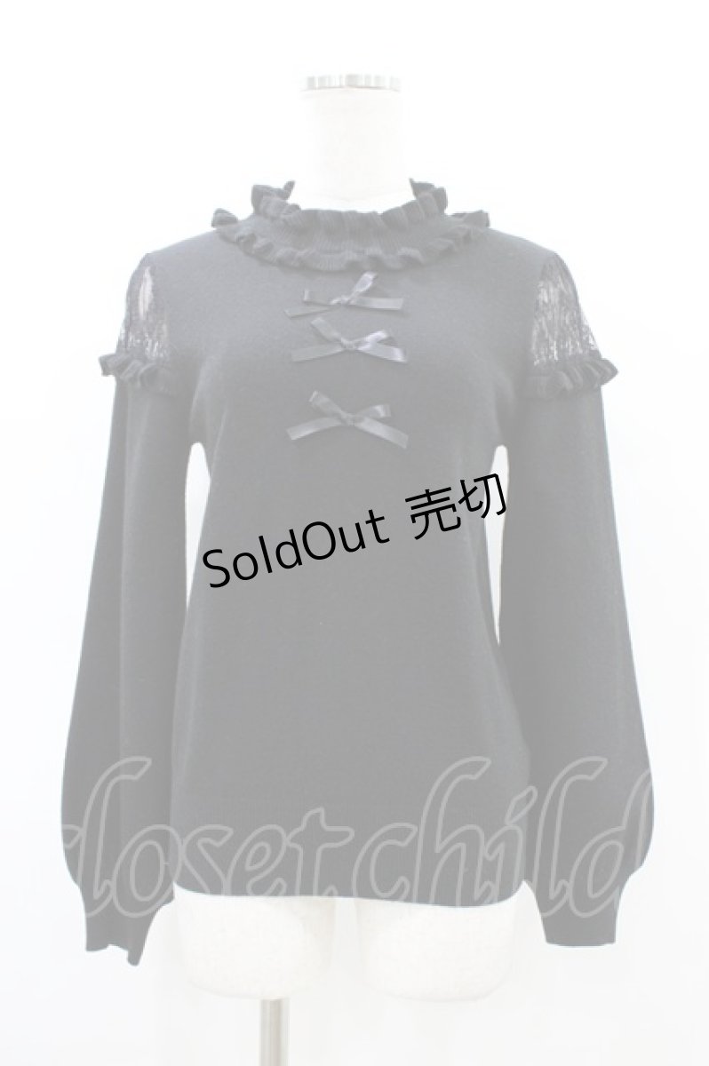 画像1: Ank Rouge / リボンニット M ブラック H-26-03-15-1062-CA-TO-NS-ZH (1)